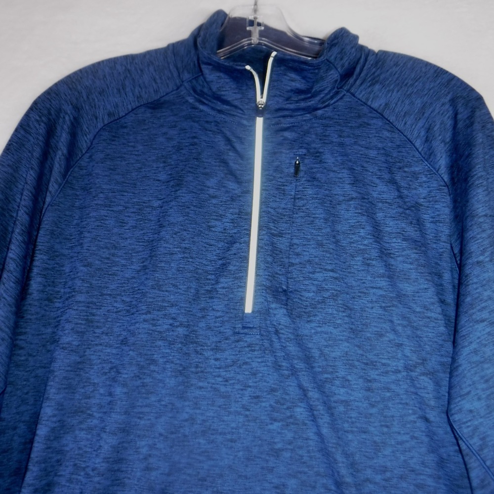 VRST Men L Blue Heather Quarter Zip Pullover Athletic Performance Top Activewear